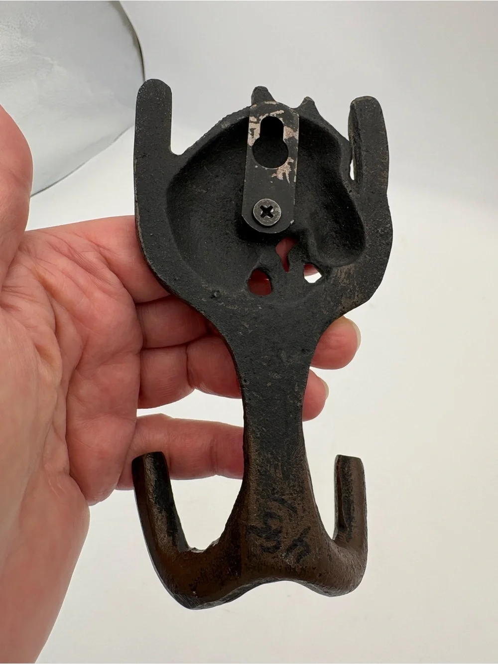 Vintage Heavy Cast Iron Horse and Horse Shoe Two-Prong Wall Hook